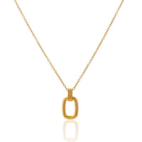 Contemporary Open Oval Link Pendant Necklace