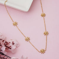 Elegant Daisy Flower Station Necklace