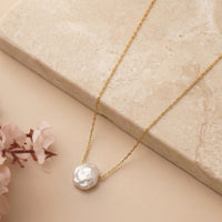 Minimalist Organic Hammered Nugget Pendant Necklace