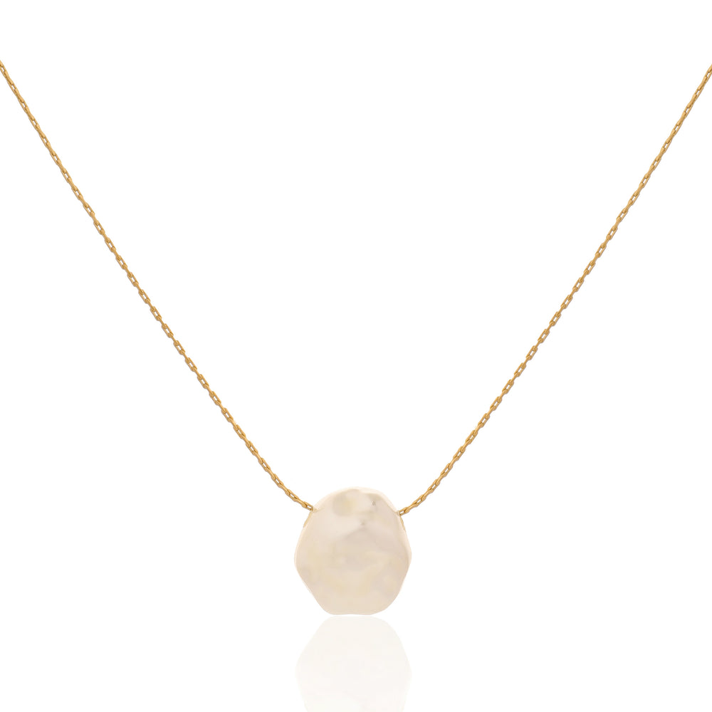 Minimalist Organic Hammered Nugget Pendant Necklace