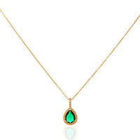 Pear Cut Emerald Green Gemstone Pendant