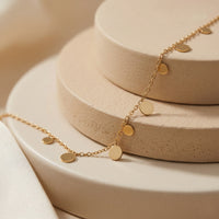 Trendy Gold Disc Coin Tassel Necklace