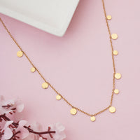 Trendy Gold Disc Coin Tassel Necklace