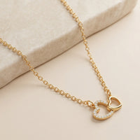 Sparkling Interlocking Double Heart Pendant Necklace