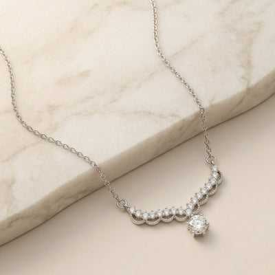 Luxury Scalloped Crystal Fringe Statement Necklace