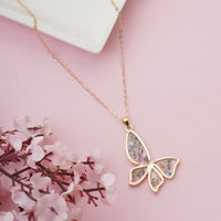 Exquisite Real Pressed Flower Butterfly Resin Necklace
