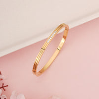 Elegant Gold Toned Party Wear Kada with Crystal Detail for Girls