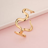 Unique Latest Trendy Wavy Snake Shape Gold Plated Open Cuff Bangle for office