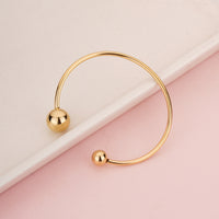Modern High-Polish Gold Geometric Open Bangle Jewellery for part wear