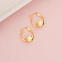 Classic Gold Plated Twisted Chunky Hoop Earrings