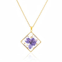 Dried Real Flower Resin Pendant chain for girls | Anniversary Gift