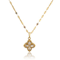 Gold Flower Movable Anti Tarnish Anti Allergic chain girls women|Gift for Wife| Cubic Zirconia