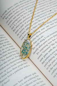 Dried hydrangeas Real Flower Resin Pendant chain for girls