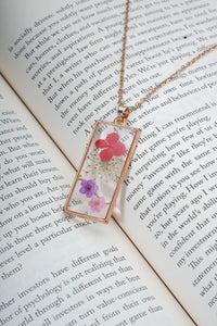 Dried Multi color Real Flower Resin Pendant chain for girls|Anniversary Gift|