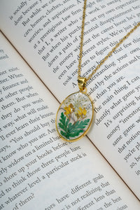 Dried Real Flower Resin Floral Pendant chain for girls