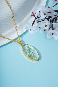 Dried hydrangeas Real Flower Resin Pendant chain for girls