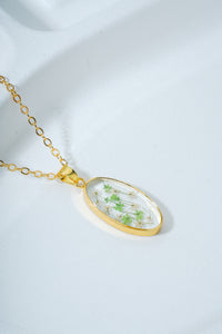 Dried hydrangeas Real Flower Resin Pendant chain for girls