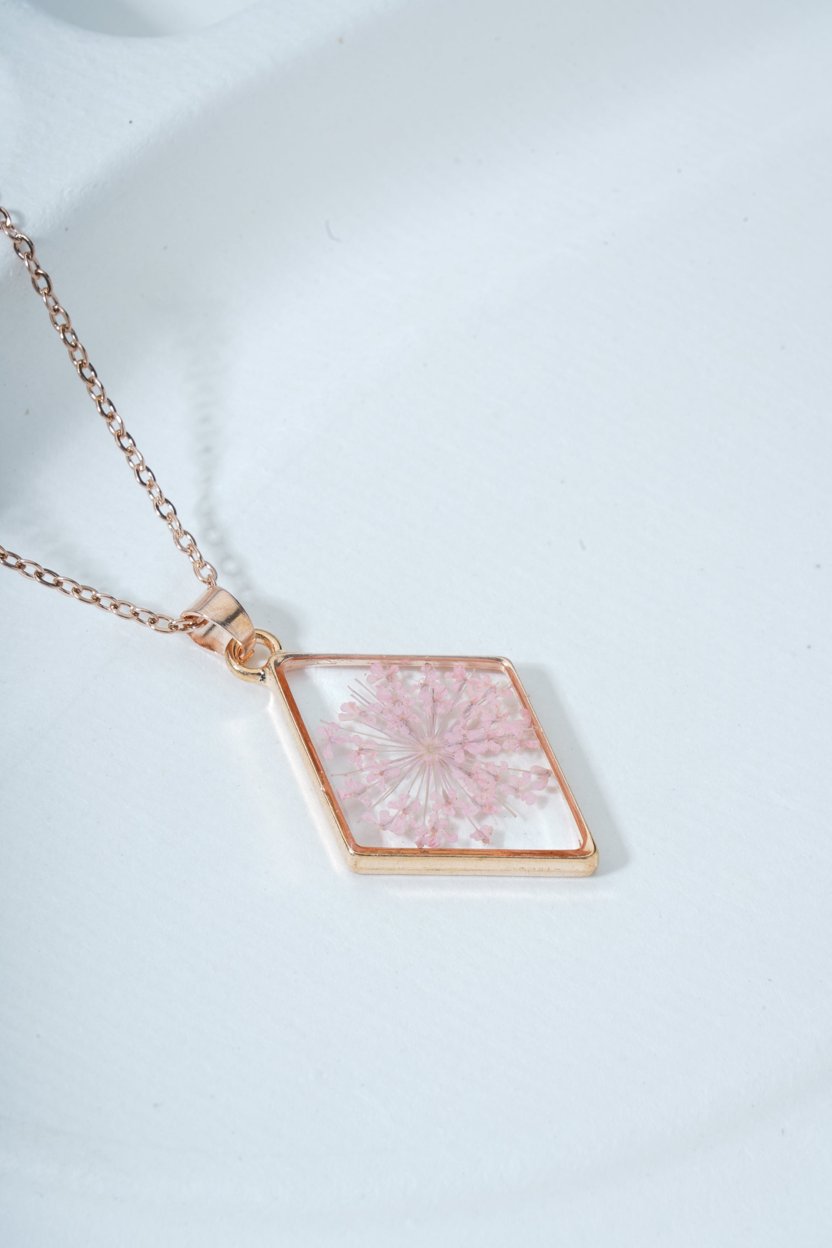 Dried Real Flower Resin Pendant chain for girls | Anniversary Gift