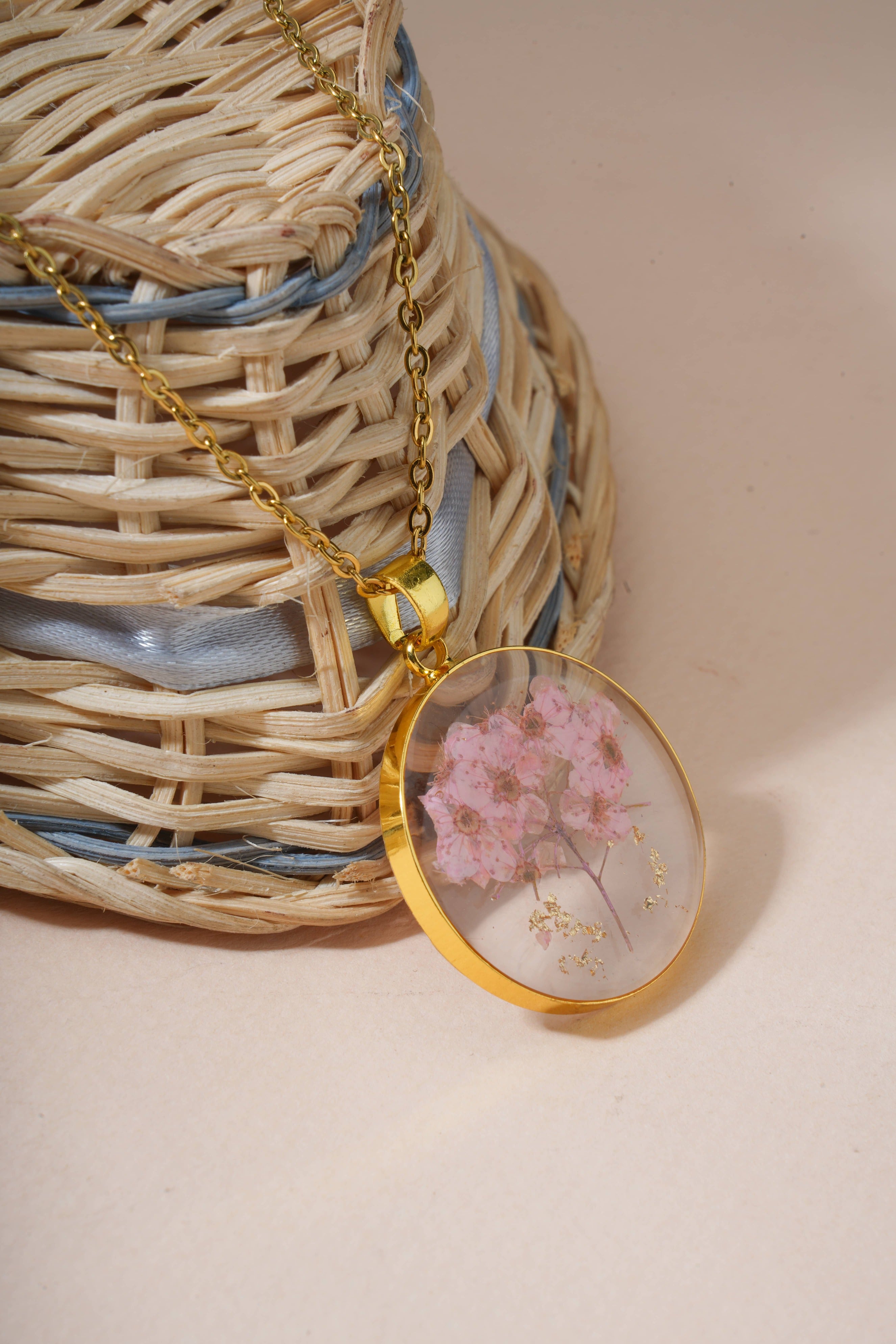 Dried Resin Real Flower Pendant chain for girls | Anniversary Gift | Birthday Gift