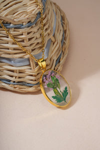 Dried Real Flower Resin Floral Pendant chain for girls