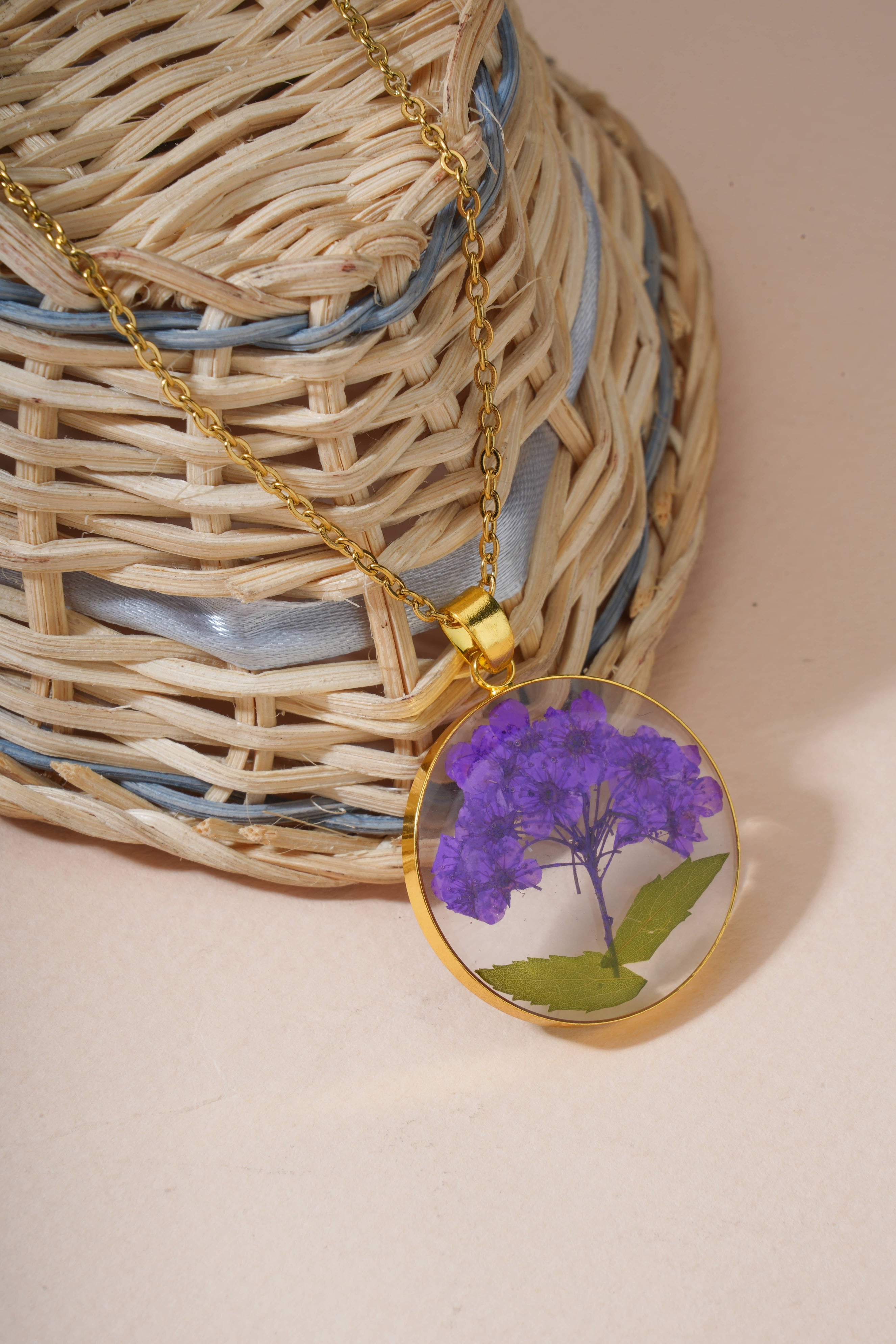 Dried Resin Real Flower Pendant chain for girls | Anniversary Gift | Birthday Gift