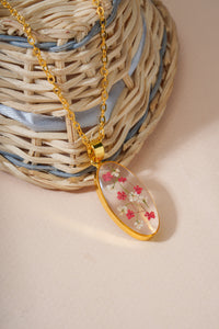 Dried hydrangeas Real Flower Resin Pendant chain for girls