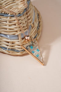 Dried Blue hydrangeas Real Flower Pendant chain for girls|Anniversary Gift|