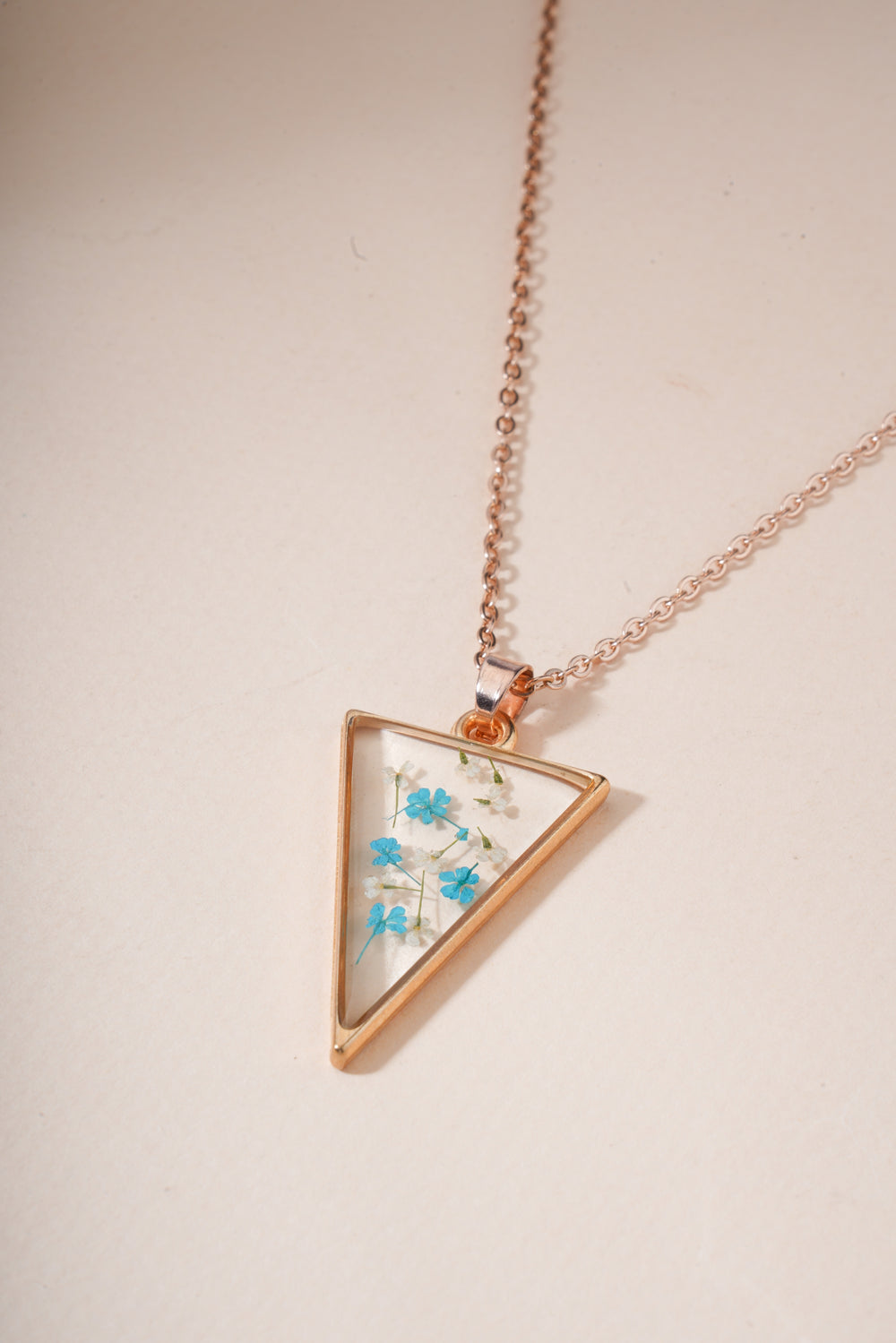 Dried Blue hydrangeas Real Flower Pendant chain for girls|Anniversary Gift|