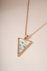 Dried Blue hydrangeas Real Flower Pendant chain for girls|Anniversary Gift|