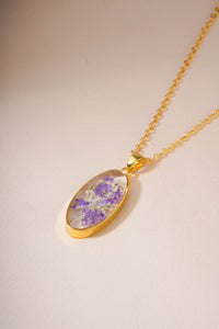 Dried hydrangeas Real Flower Resin Pendant chain for girls
