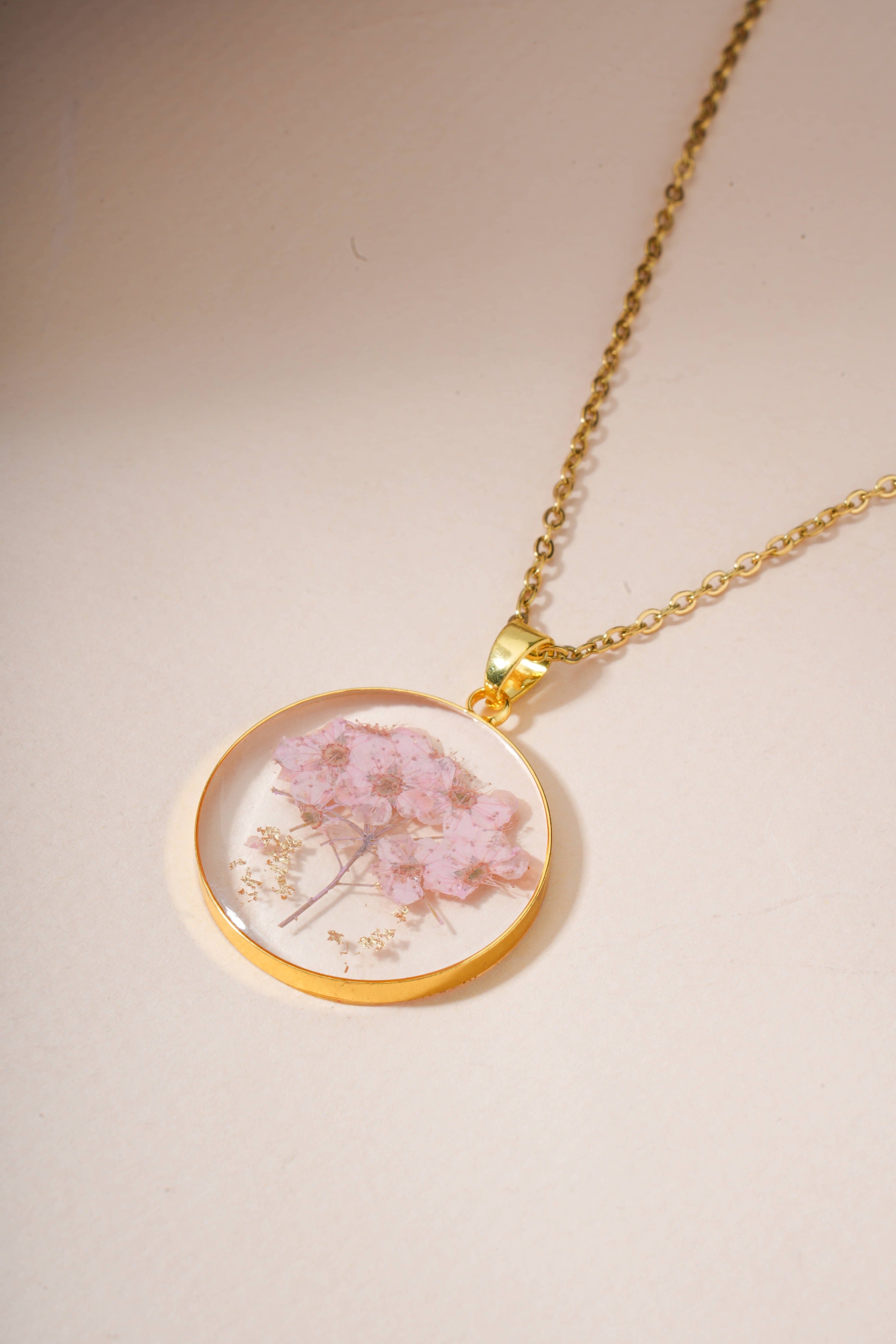 Dried Resin Real Flower Pendant chain for girls | Anniversary Gift | Birthday Gift