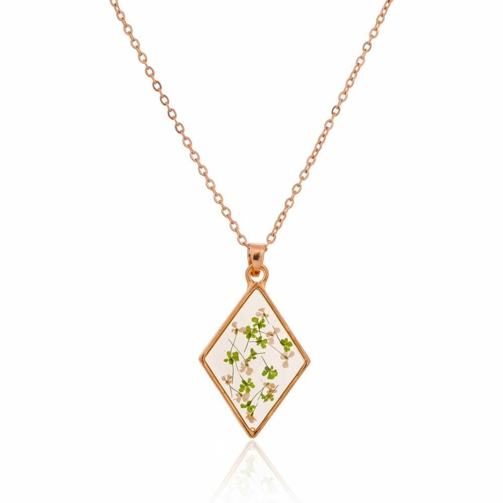 Dried Real Flower Resin Pendant chain for girls | Anniversary Gift