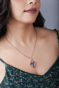 Dried Real Flower Resin Pendant chain for girls | Anniversary Gift