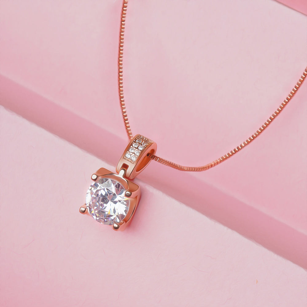 Classical Silver Crystal Pendant chain for women girls| Valentine's day Gift