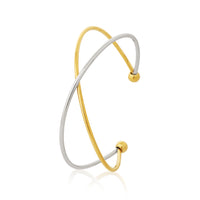 Gold & Silver Plated Stackable X-Shape Open Bracelet for Women