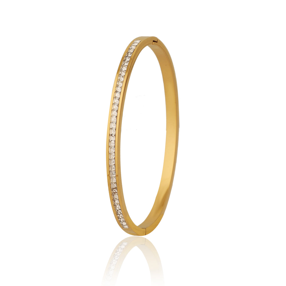 Elegant Gold Toned Crystal Kada for Party & Wedding Wear
