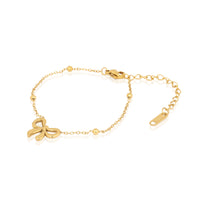 Minimalist Daily Wear Adjustable Gold Toned Bowknot Pendant Chain Bracelet