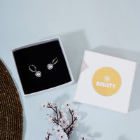 Silver Heart Zircon Drizzle Earrings|Gift for Girlfriend|Gift for Women Girls|