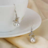 Flower Pearl Dangle Stud Earrings|Gifts for Girlfriend|Gift for Women & Girls|