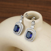 Luxury Blue Dangle Stud Earrings|Gifts for Girlfriend|Gift for Women & Girls|