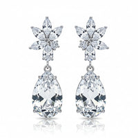 Silver Oval shaped Zircon Earrings|Gifts for Girlfriend|Gift for Women & Girls|