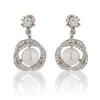 Pearl Oval Drop Dangle Stud Earrings|Gift for Girlfriend|Gift for Women Girls|