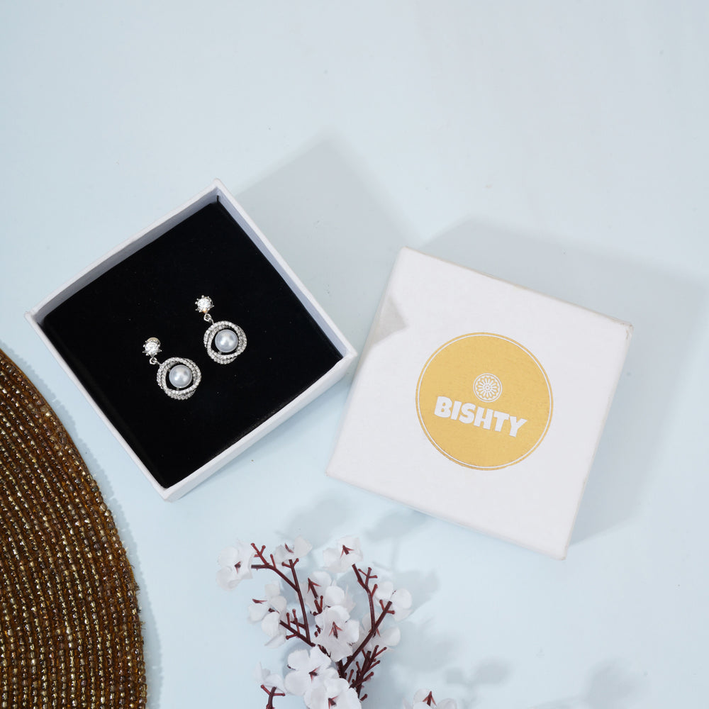 Pearl Oval Drop Dangle Stud Earrings|Gift for Girlfriend|Gift for Women Girls|