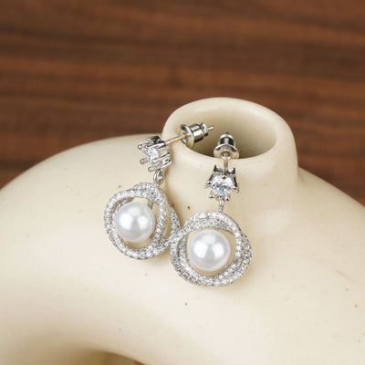 Pearl Oval Drop Dangle Stud Earrings|Gift for Girlfriend|Gift for Women Girls|