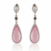 Pink Water Drop shaped Dainty Earrings|Gift for Girlfriend|Gift for Women Girl|