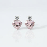Lava Pink Heart Shaped Stud Earrings|Gift for Girlfriend|Gift for Women Girl|