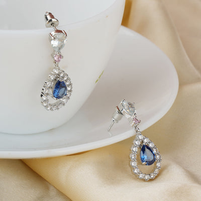 Blue Oval Drop DanglerEarrings|Gifts for Girlfriend|Gift for Women & Girls|