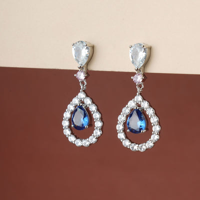 Blue Oval Drop DanglerEarrings|Gifts for Girlfriend|Gift for Women & Girls|