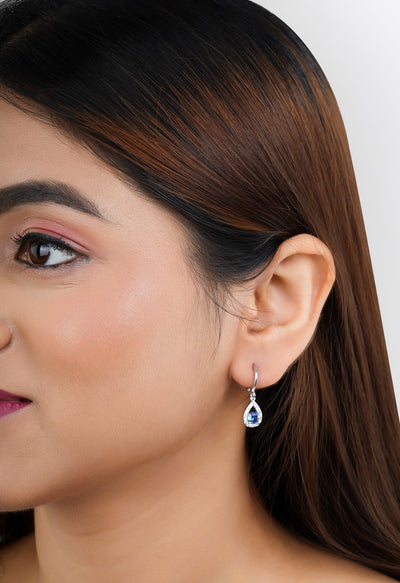 Royal Blue Shinny Dangler Earrings|Gifts for Girlfriend|Gift for Women Girls| - Second Image