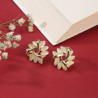 Gold Flower Stud Earrings|Gifts for Girlfriend|Gift for Women & Girls|